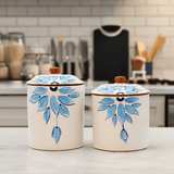 Boite de cuisine en terre cuite - Turquoises
