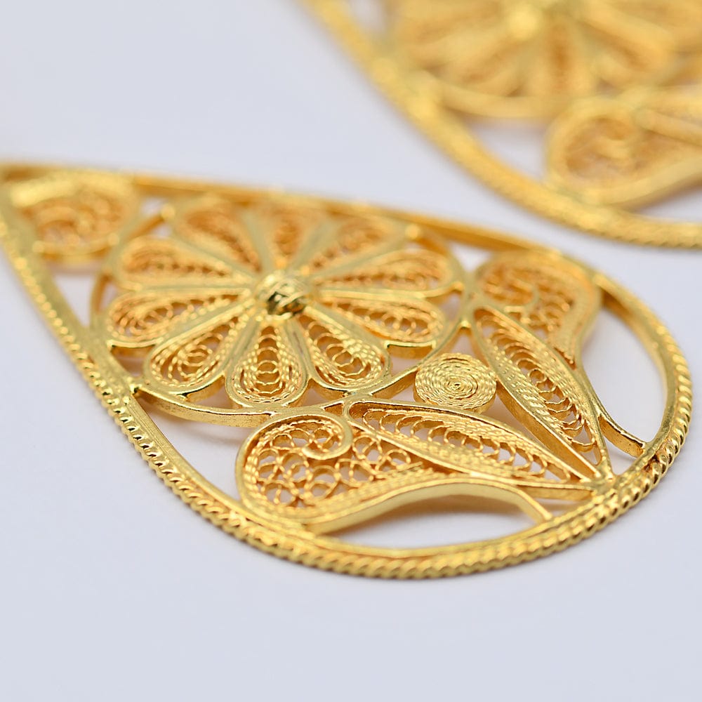 Boucles d'oreille en argent doré - 6cm