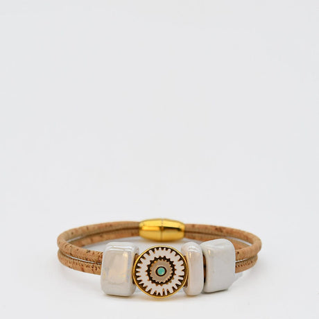 Bracelet en liège et perles
