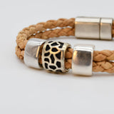 Bracelet en liège tressé unisexe - Naturel
