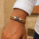 Bracelet en liège tressé unisexe - Naturel