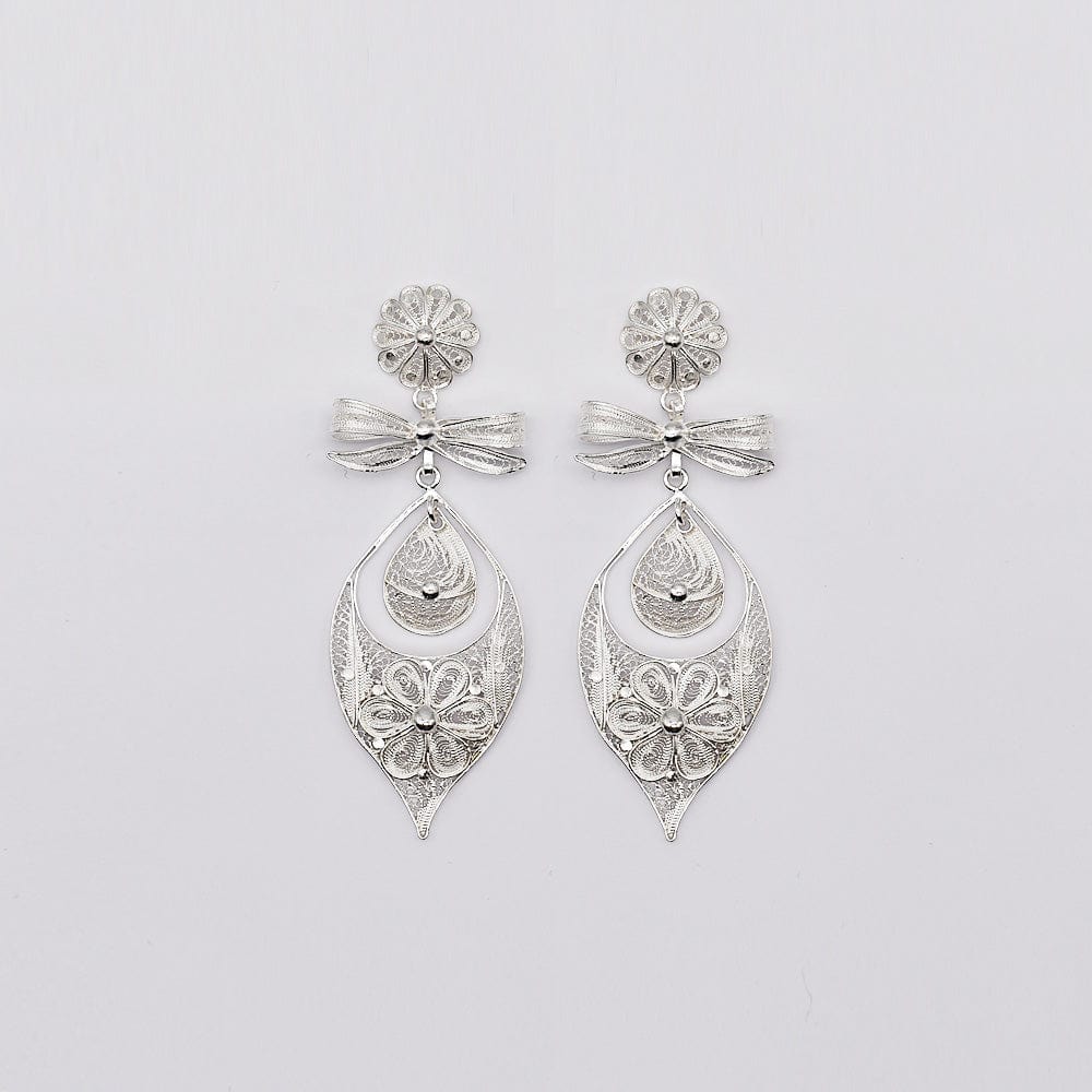 Brincos À Princesa I Silver Filigree Earrings - 3.5" - Luisa Paixao | USA