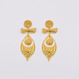 Brincos À Princesa I Gold-plated Silver Filigree Earrings 0.9 oz - 3.5"