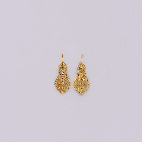 Brincos Á Rainha I Gold-plated Filigree Earrings 0.2 oz - 1.0''