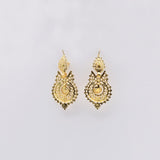 Brincos À Rainha I Gold-plated Silver Filigree Earrings 0.3 oz - 2.0"