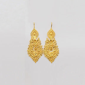 Brincos À Rainha I Gold-plated Silver Filigree Earrings - 2.2''