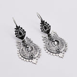 Brincos À Rainha I Oxidized Silver Earrings 0.3 oz - 1.8''