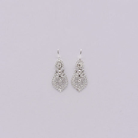 Brincos À Rainha I Silver Filigree Earrings 0.2 oz - 1.0''