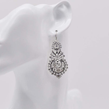 Brincos À Rainha I Silver Filigree Earrings 0.3 oz - 2.0''