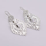 Brincos À Rainha I Silver Filigree Earrings 0.8 oz - 1.4''