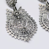 Brincos À Rainha I Silver Filigree Earrings 1.8 oz - 2.6''