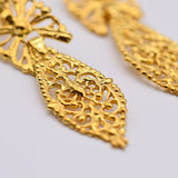 Brincos À Rei I Gold-plated Silver Filigree Earrings 0.3 oz - 2.4"