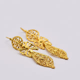 Brincos À Rei I Gold-plated Silver Filigree Earrings 0.3 oz - 2.4"