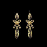 Brincos À Rei I Gold-plated Silver Filigree Earrings 1.8 oz - 2.6''