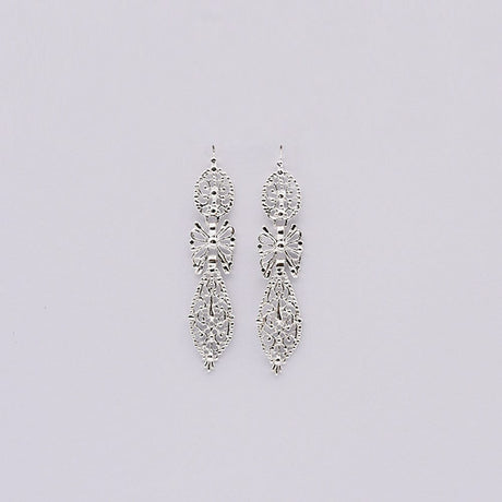 Brincos À Rei I Silver Filigree Earrings 0.3 oz - 2.4"