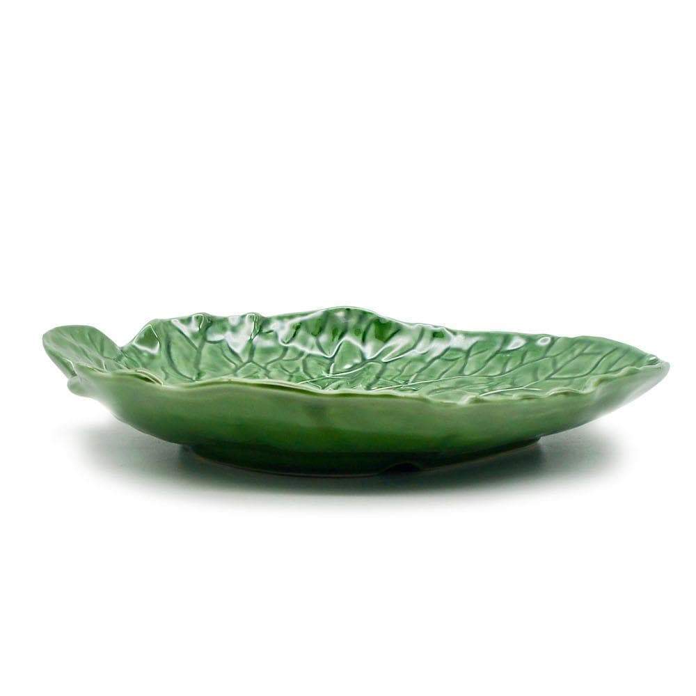 Cabbage Leaf-shaped Ceramic Plate - 9.4''