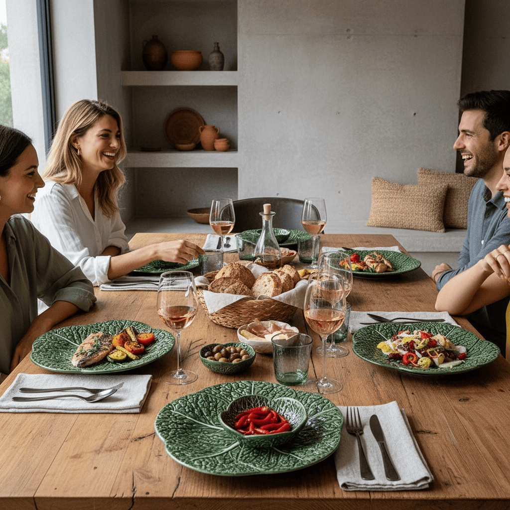 Cabbage-shaped Ceramic Charger Plate - Green