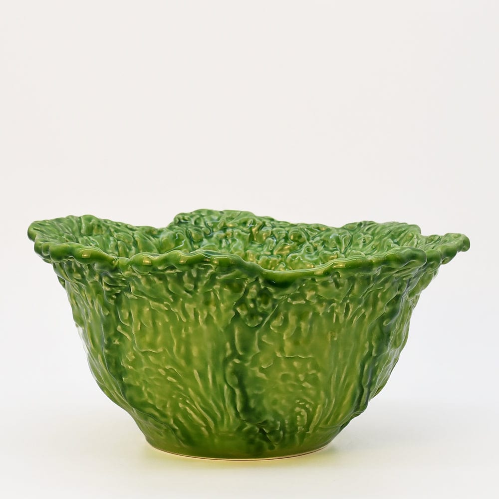 Cabbage-shaped Ceramic Salad Bowl - Blue