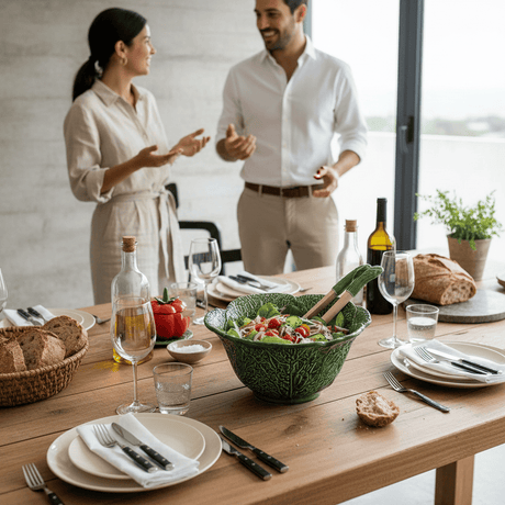 Cabbage-shaped Ceramic Salad Bowl - Green