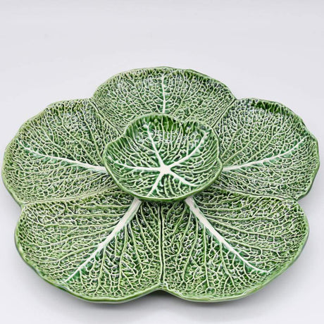 Cabbage-shaped Ceramic Serving Dish - Green