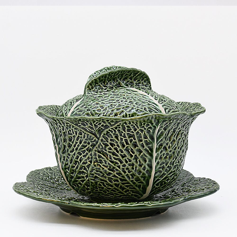 Green Cabbage-shaped soup tureen I Portuguese tableware – Luisa