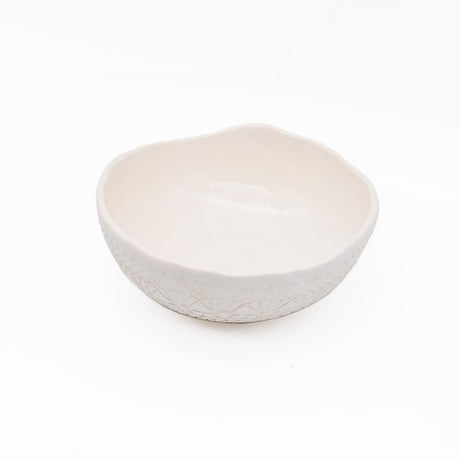 Carimbada I Handmade Ceramic Bowl 6.3'' - White