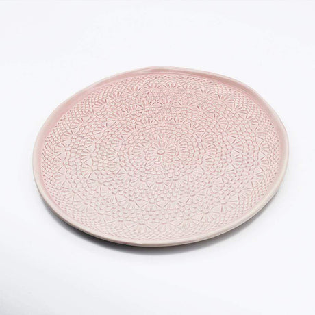 Carimbada I Handmade Ceramic Plate 10.6'' - Pink