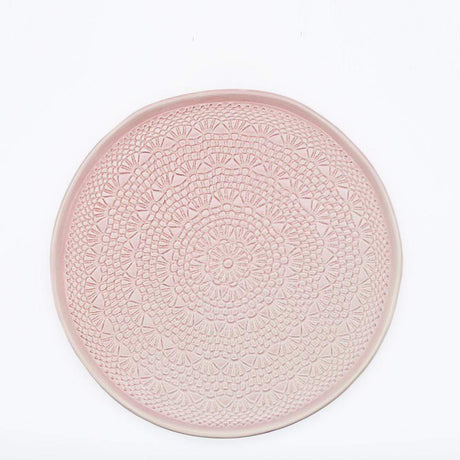 Carimbada I Handmade Ceramic Plate 10.6'' - Pink