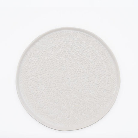 Carimbada I Handmade Ceramic Plate 10.6'' - White