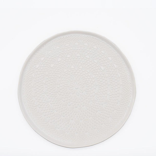 Carimbada I Handmade Ceramic Plate 10.6'' - White