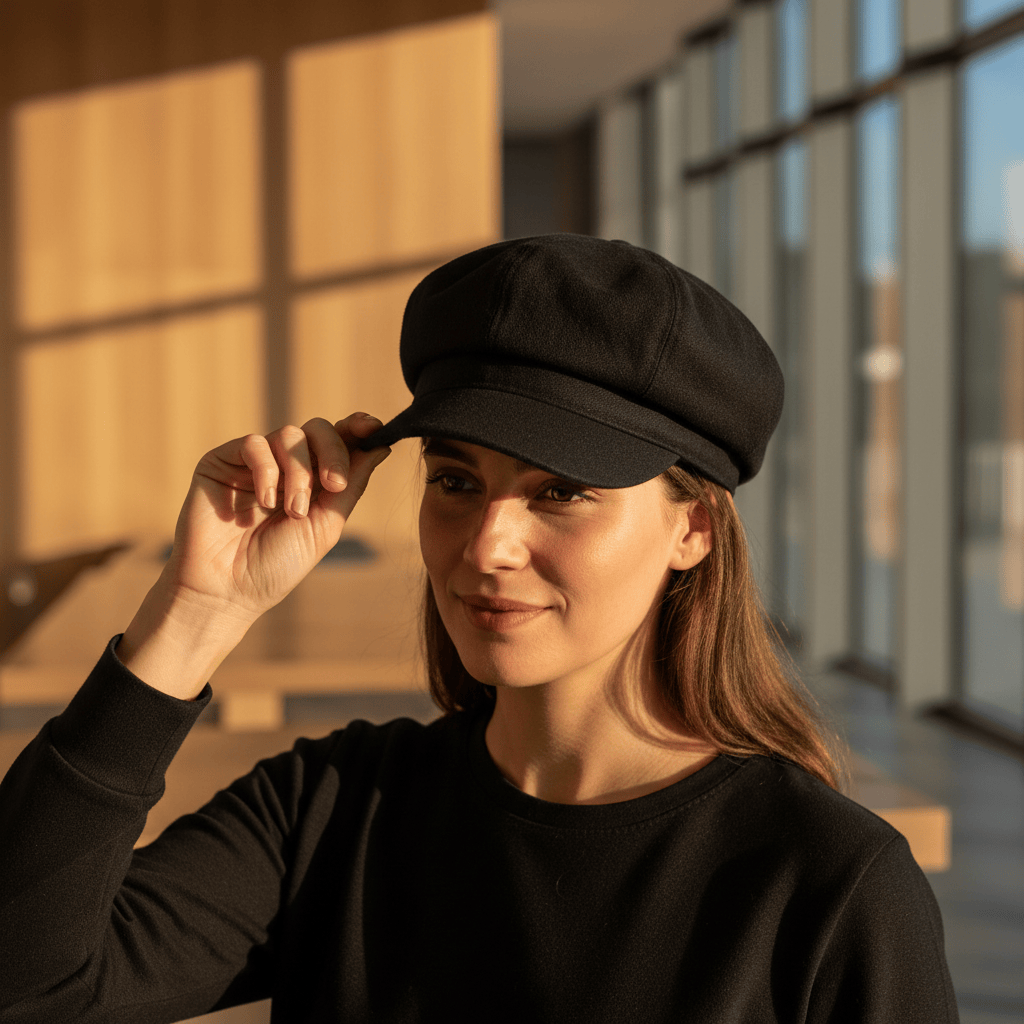 Gavroche linen Cap - Black
