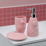 Ceramic Bathroom Set - Pink