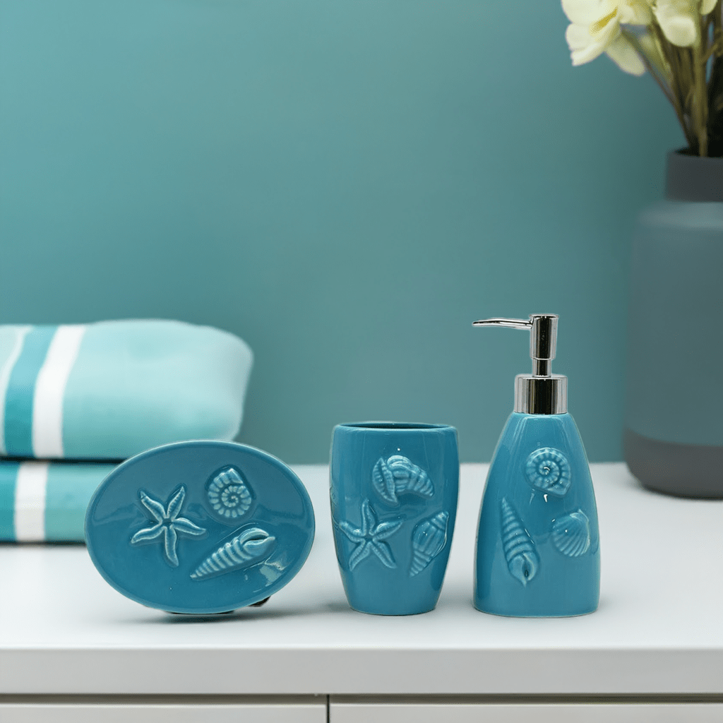Ceramic Bathroom Set - Turquoise