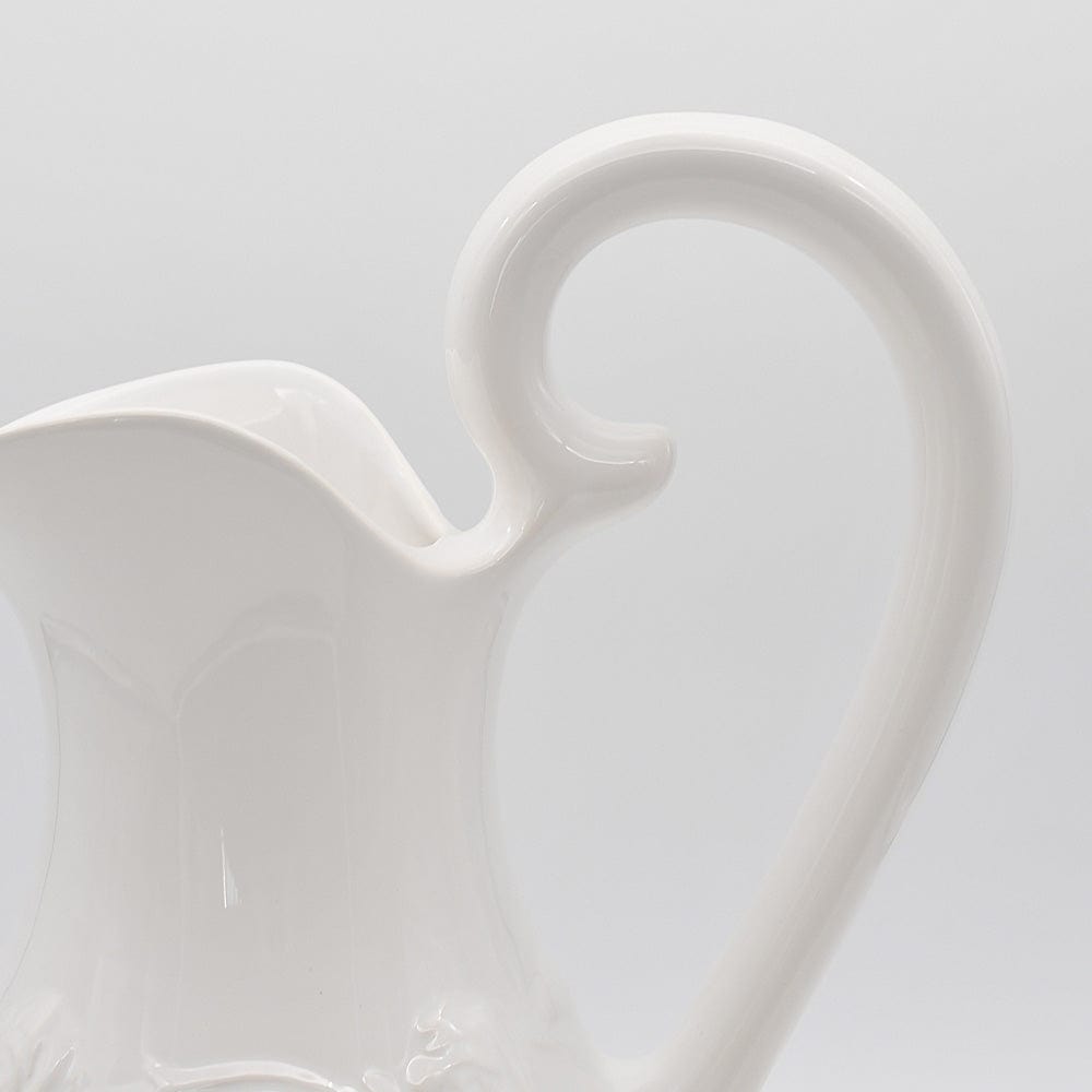 Ceramic Pitcher and Washbasin - White