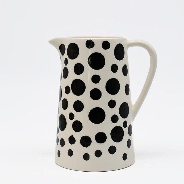 Ceramic Pitcher with Black Dots
