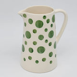 Ceramic Pitcher with Green Dots