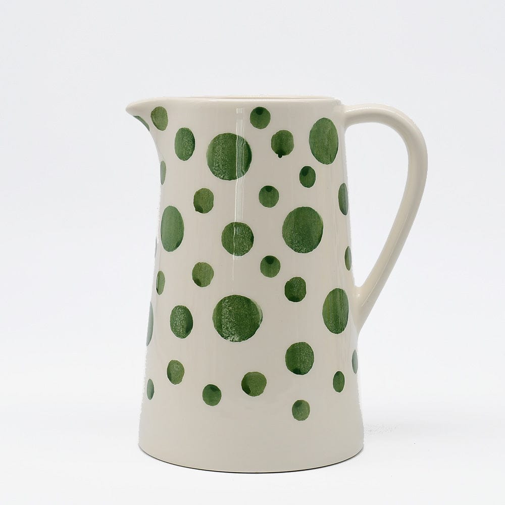 Ceramic Pitcher with Green Dots