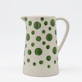 Ceramic Pitcher with Green Dots