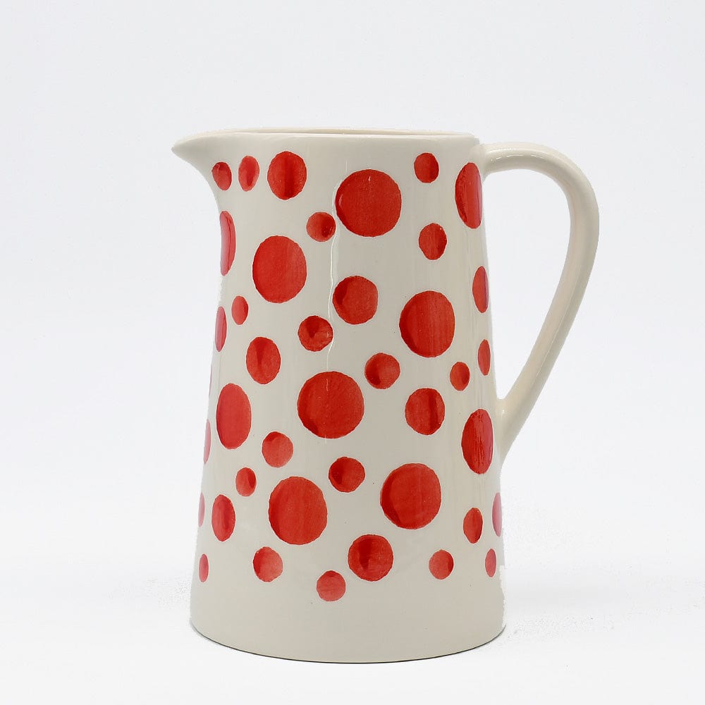 Ceramic Pitcher with Red Dots