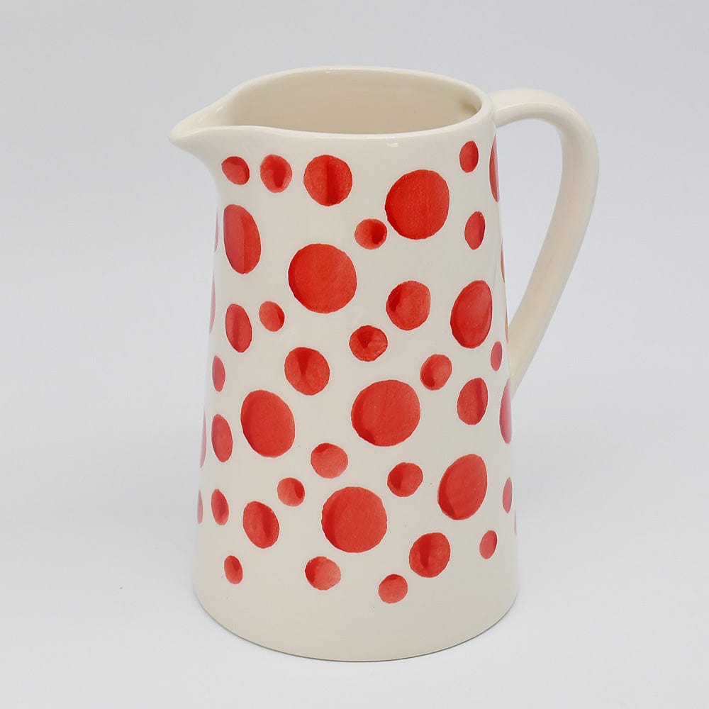 Ceramic Pitcher with Red Dots