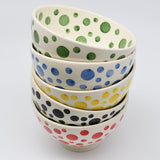 Ceramic Salad Bowl with Red Dots