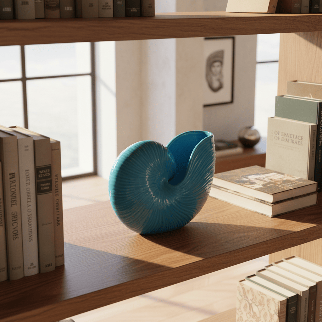 Ceramic Seashell 5.1'' - Turquoise Blue