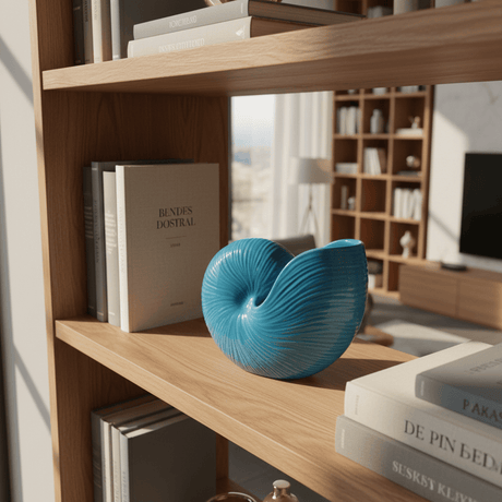 Ceramic Seashell 5.1'' - Turquoise Blue