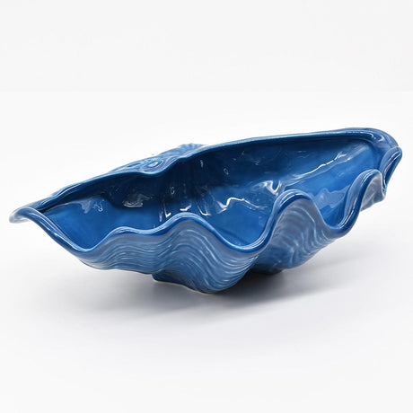 Ceramic Seashell Bowl 11.8'' - Cobalt Blue