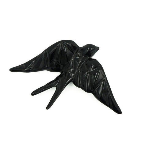 Ceramic Swallow Origami Style - Black