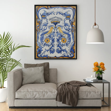 Ceramic tile Mural of 12 Azulejos - 24x18''