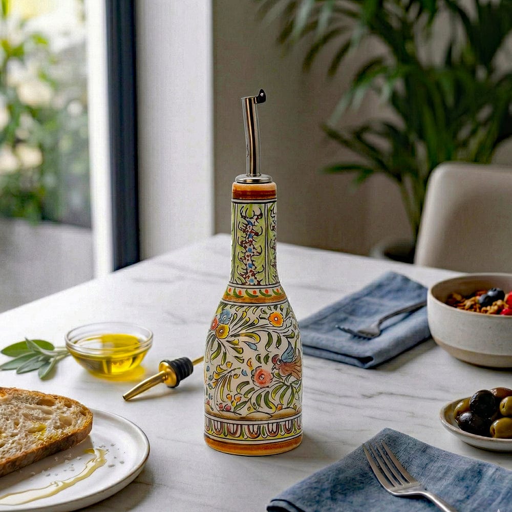 Coimbra Ceramics – Hand-Painted Oil Carafe