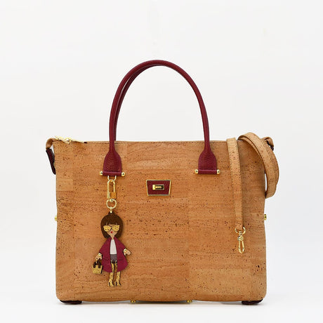 Convertible Cork Handbag - Red