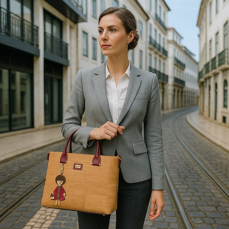 Convertible Cork Handbag - Red