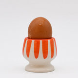 Coquetier en céramique rayé orange et blanc Coquetier rayé "Costa Nova Mar" - Orange